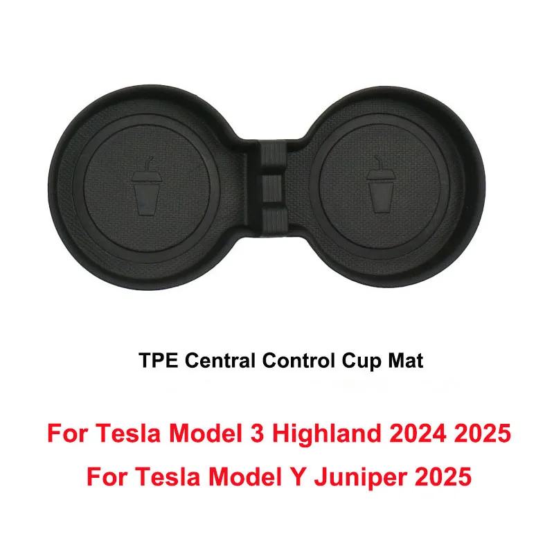 Mata pod kubek do Tesli New Model 3 Y YL Juniper 2025 2026 Launch Highland 2024, mata pod kubek do centralnej konsoli, TPE, wodoodporna, antypoślizgowa — zdjęcie 2