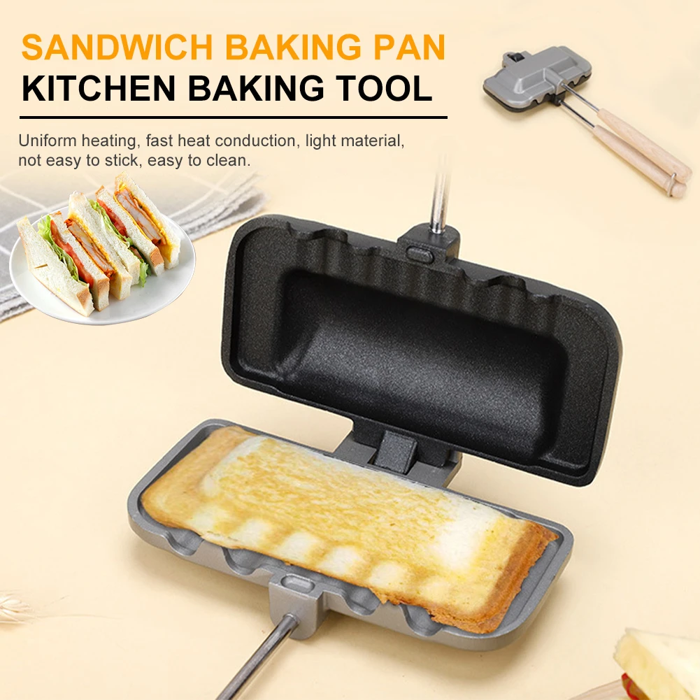 

Sandwich Baking Pan Double-Sided Non-Stick Foldable Grill Frying Pan Sandwich Mold for Breakfast Pot Pancake Maker Kitchen Tools