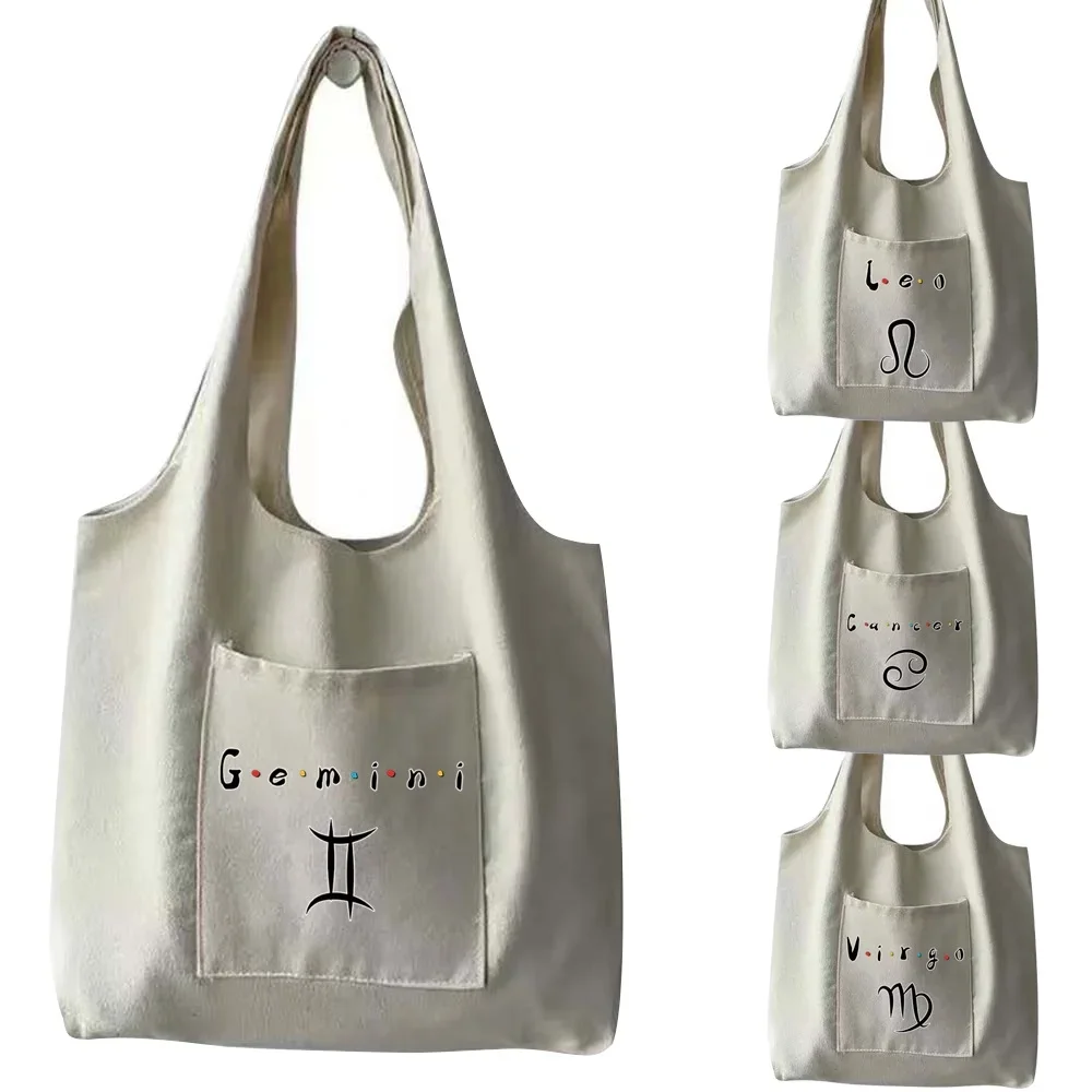 

Shoulder Bag for Women Tote Bag Cotton Shoulder Bag Reusable Shopping Bags Casual Harajuku Style Tote Female Handbag