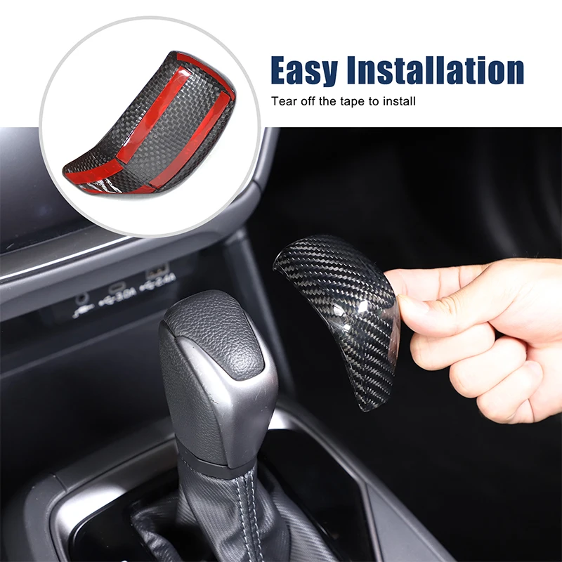 لسوبارو بانثر 2023-2024 رأس تروس داخلي للسيارات غلاف مزخرف من ألياف الكربون الحقيقية #5