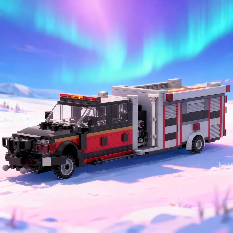 

660 деталей MOC F550 Пожарная машина-грузовик, модель для сборки, конструктор, игрушка, подарок, креативный коллекционный набор для демонстрации, премиум-класс, для взрослых и детей, для дома