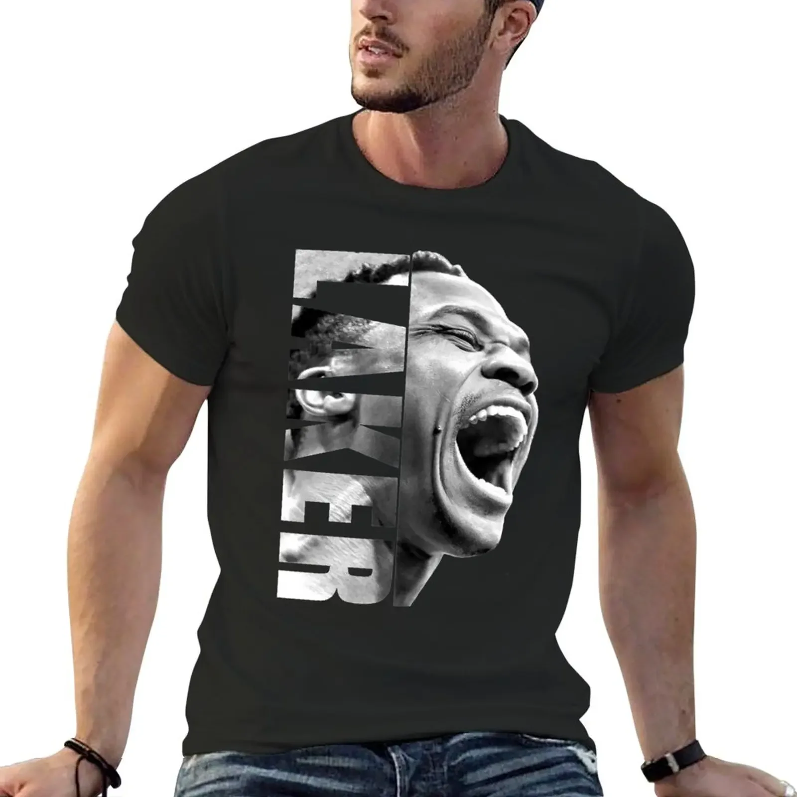 Рассел Уэстбрук - футболка LAKER, корейская модная футболка большого размера, милые топы, мужская хлопковая футболка