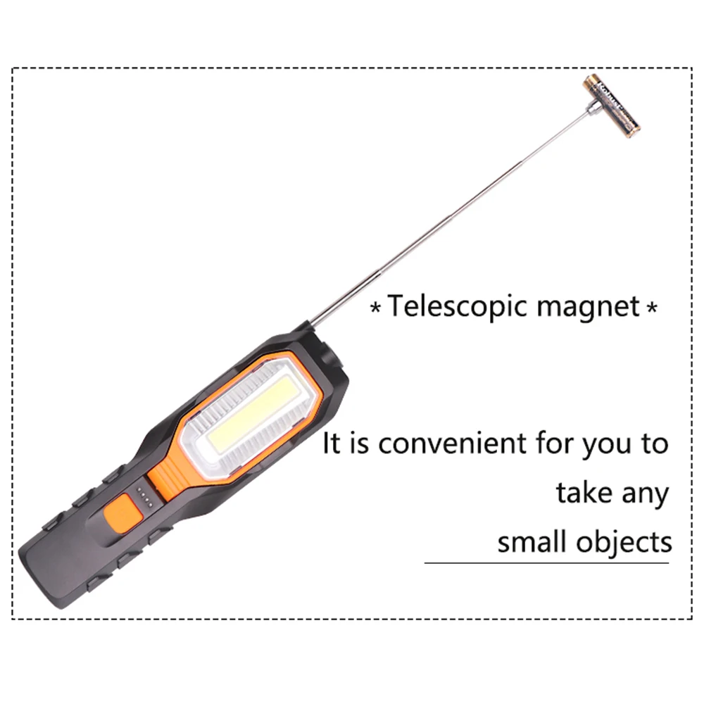 Imagem -05 - Usb Recarregável Cob Led Work Light Lâmpada de Inspeção Magnética Flexível Lanterna Luz de Emergência Tocha Zk20