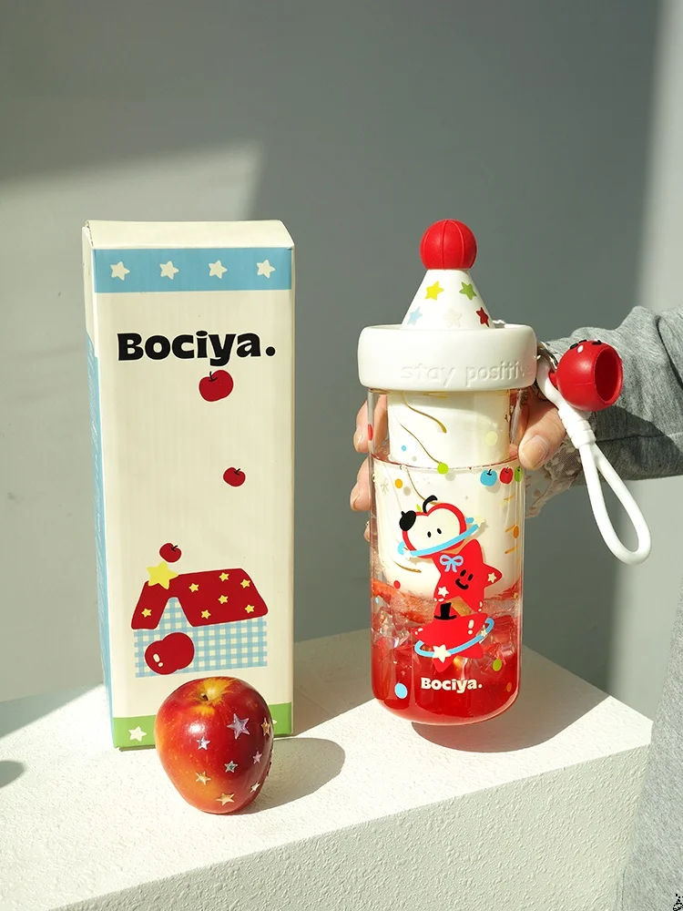 

Bociya милая чашка St, женская высокоэстетичная летняя чашка для воды, новая портативная чашка для разделения чая и воды, милая студенческая чашка