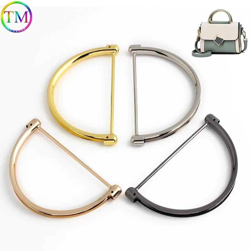 10-30-60PCS 13*7.8cm D Shape Harf Round Metal Bag Handles For Making Handbag Beach Bag Strap Purse Frame Decorative Accessories