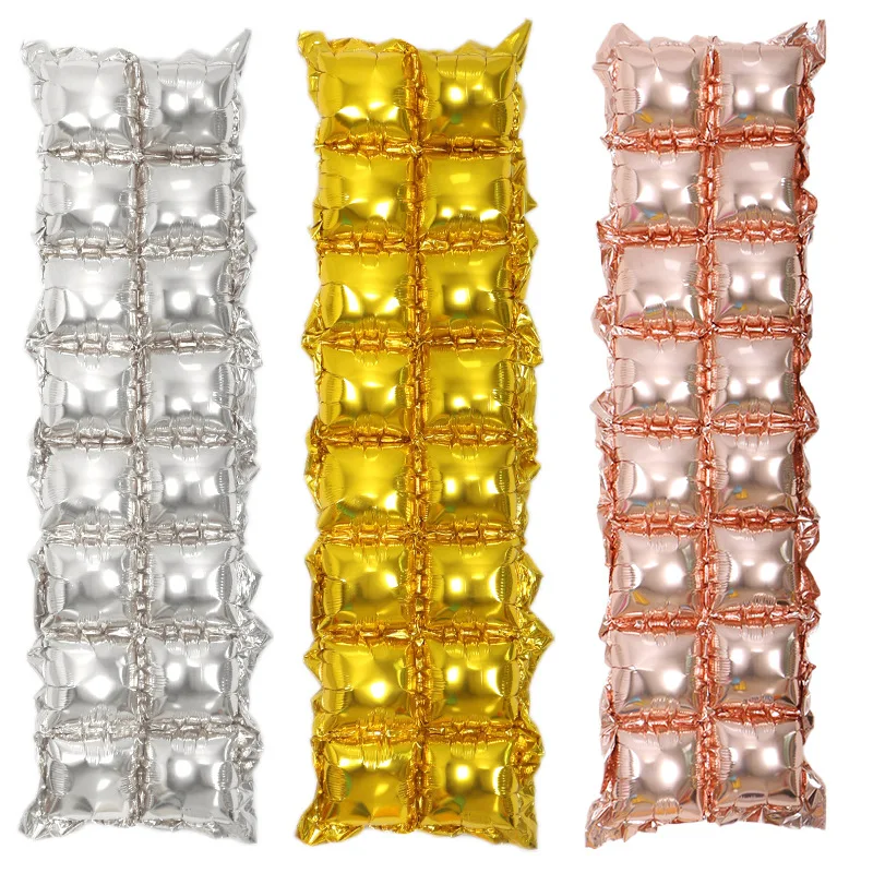 New Product Background Wall Film Balloon, Double Row Square Rain Curtain, Party Decoration Arrangement Balloon Curtain Balloon Wall