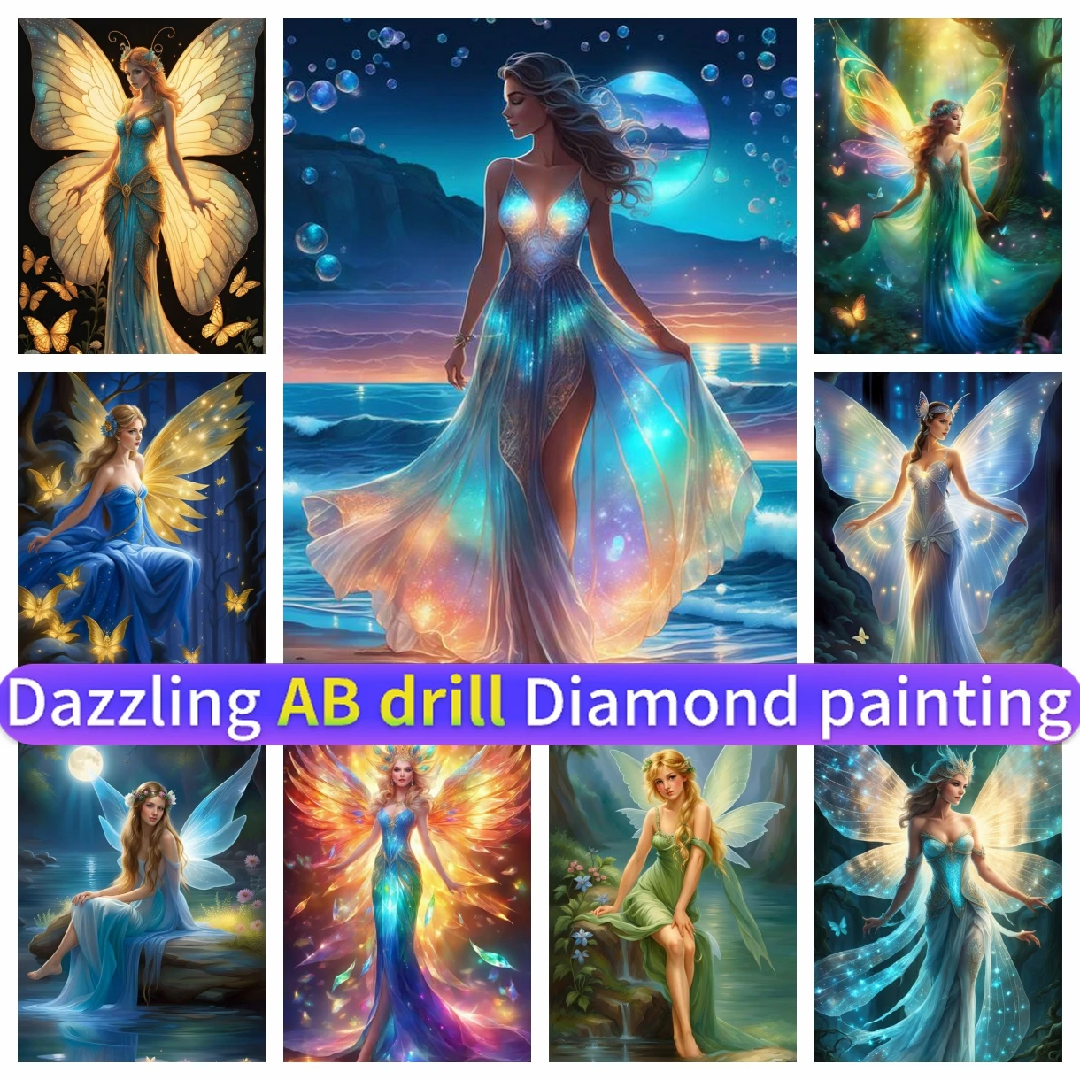 

Mosaic Art DIY AB Diamond Painting 5D Fairy Elf Beauty Princess Rhinestones Embroidery Handmade Corss Stitch Full Drill Round