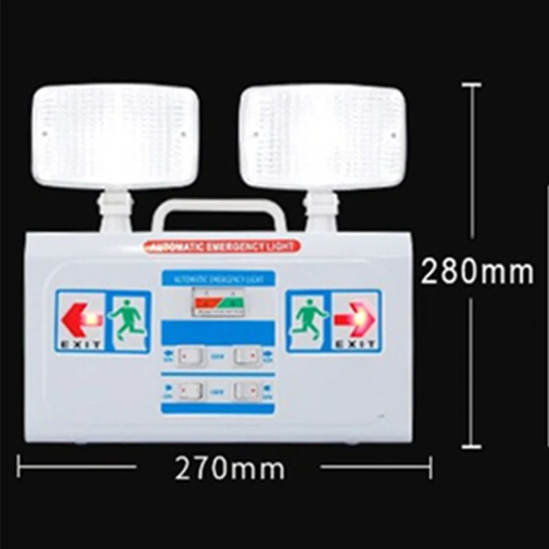 High Brightness LED Emergency Light Lighting Safety Exit Double Head Fire Multifunctional Emergency Lamp AC200-240V