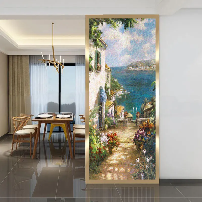 Modern Scenery  Privacy Window Film Static Sticker Glass Adhesive Free Anti UV Heat Resistant Home Door Sticker Bathroom Doors
