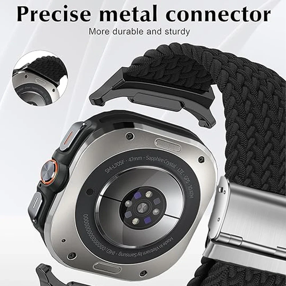 Braided Metal Buckle for Samsung Galaxy watch 8 strap 44mm 40mm Braided Loop Correa Galaxy watch 8 classic 46mm/Ultra 2025 Band image 3