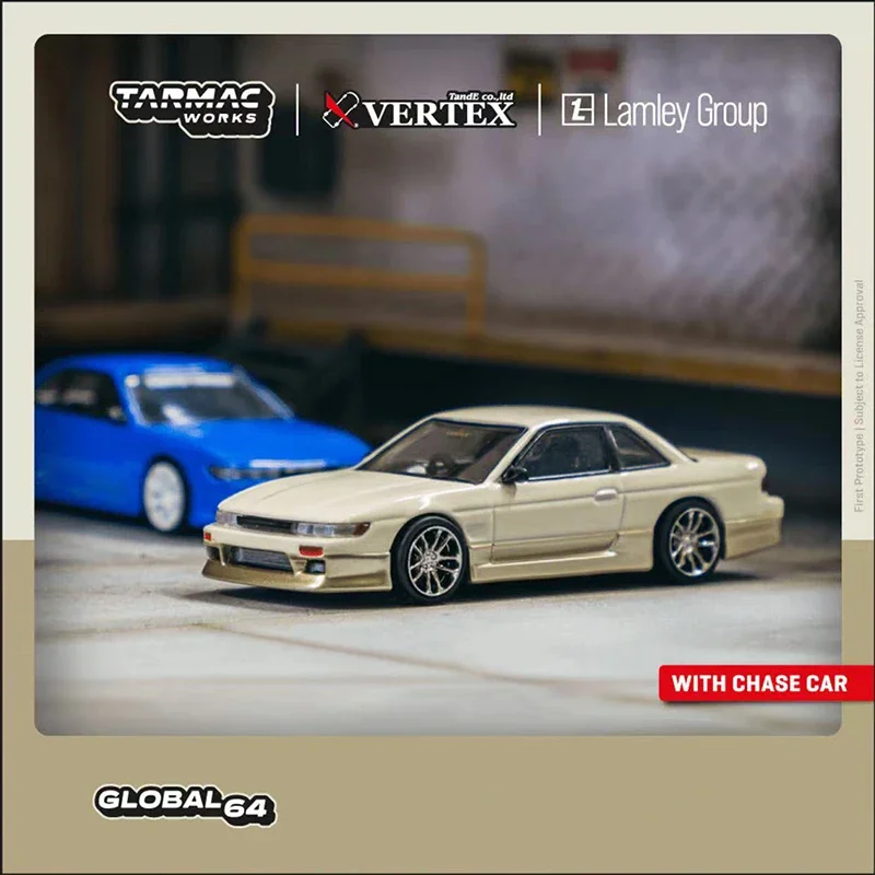 

Tarmac Works Model Car Silvia S13 Alloy Die-Cast Vehicle Collection -White Gold 1/64