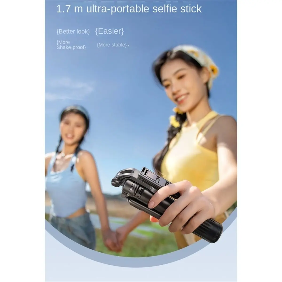 Selfie Stick,Overhead Selfie Stick Phone Tripod,Extension Tripod for LiveStreaming Vlog,Includes Wireless Remote Control