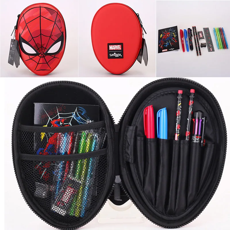 Marvel Smiggle School Bag Superhero Boys Backpack Iron Man Spiderman Student Years Backpack Water Bottle Meal Bag Pencil Box