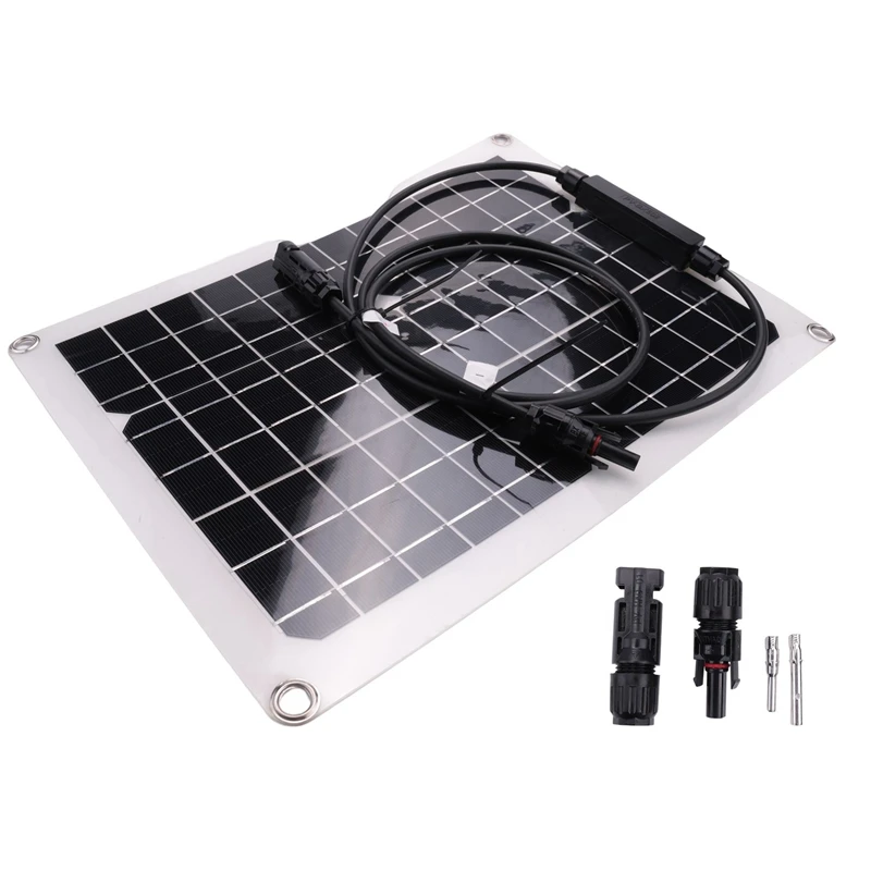 30W Watt Portable Mono-Crystalline Solar Panel 18V RV Car Battery Charger