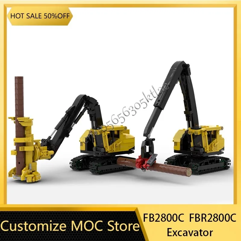 

MOC Custom FB2800C и FBR2800C модели экскаваторов DIY сборка строительных блоков городская строительная инженерная машина подарки для мальчиков