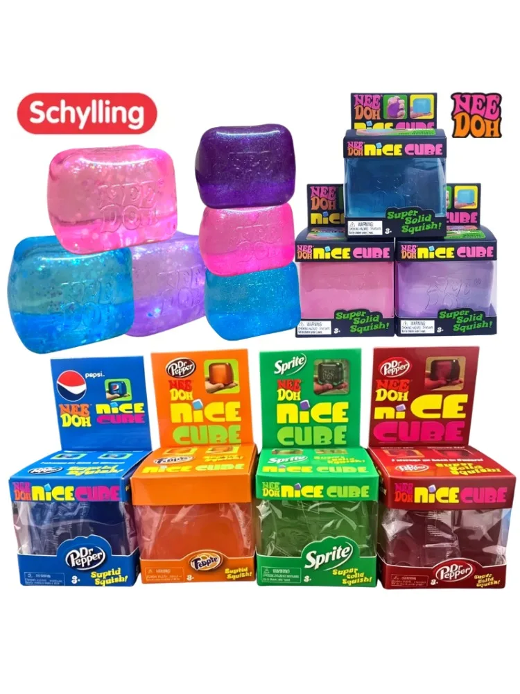 NeeDoh Nice Cube Produktserie Stressabbau-Spielzeug Weicher Quetsch-Fidget-Würfel für Kinder & Erwachsene Angstlinderung Sensorisches Spielzeug
