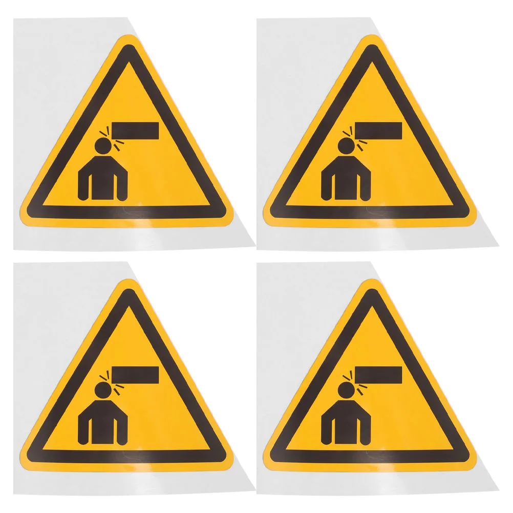 4pcs Warning Decals Watch Your Head Safety Stickers Durable Pvc Adhesive Signs For Low Ceiling Machine Tools Industrial