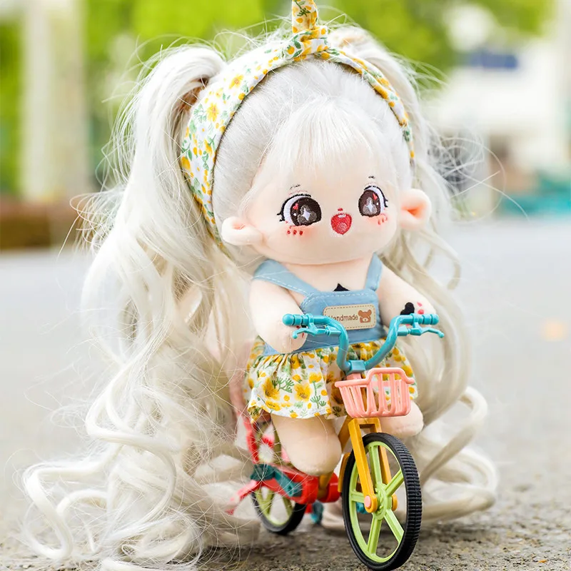 20cm Kawaii Plush Cotton Doll Idol Stuffed Super Star Figure Dolls Cute Anime Long Hair Star Doll Doll Can Change Clothes Gift