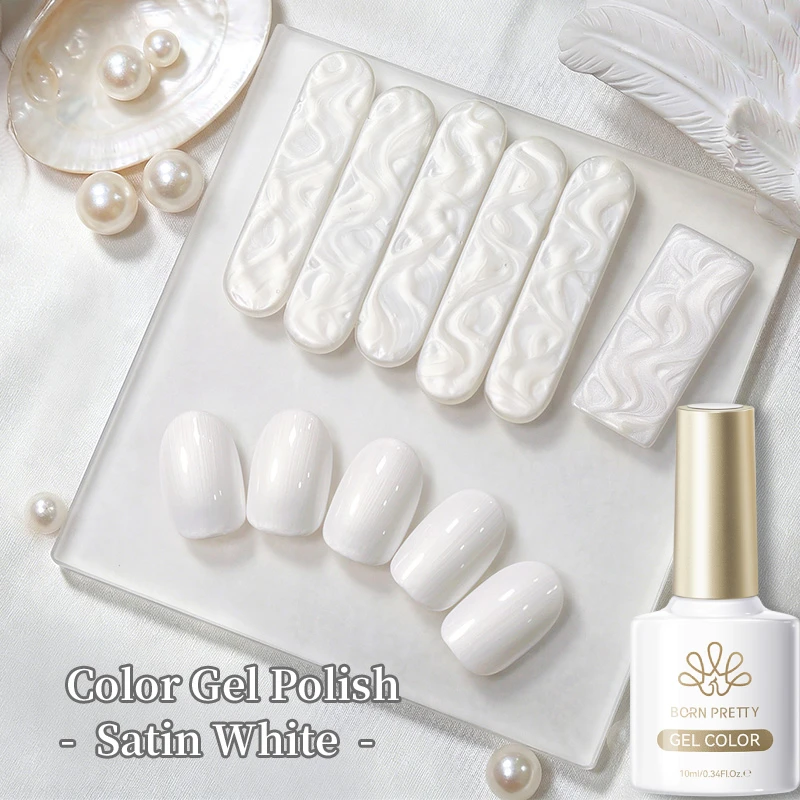 BORN PRETTY 10ml Thread Gel Polish Pear White Glitter Gloss Light Semi-Permanent Soak Off UV LED Varnish For Home Nail Salon