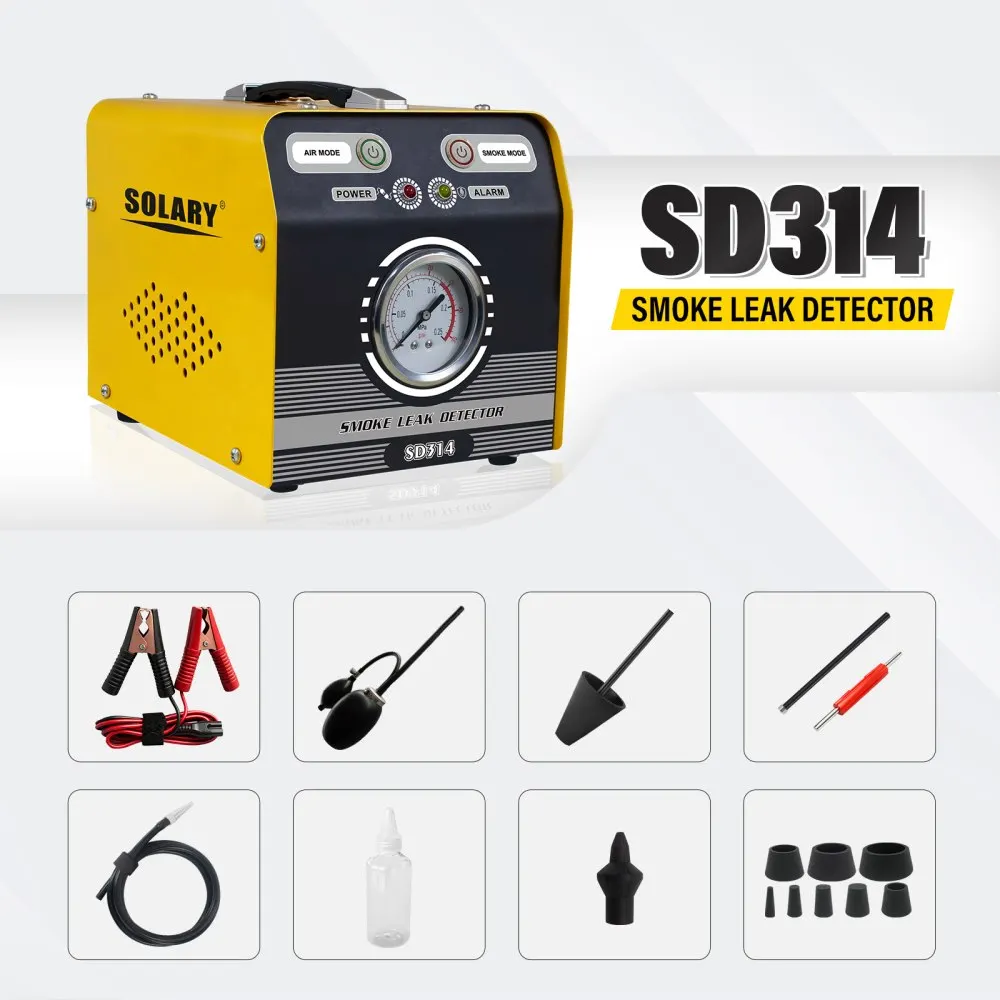 SD314 DC12V Universal Automotive Smoke Leak Detector Built-in Air Pump EVAP Vacuum Tester 1-Year Warranty for Vehicle Maintenanc