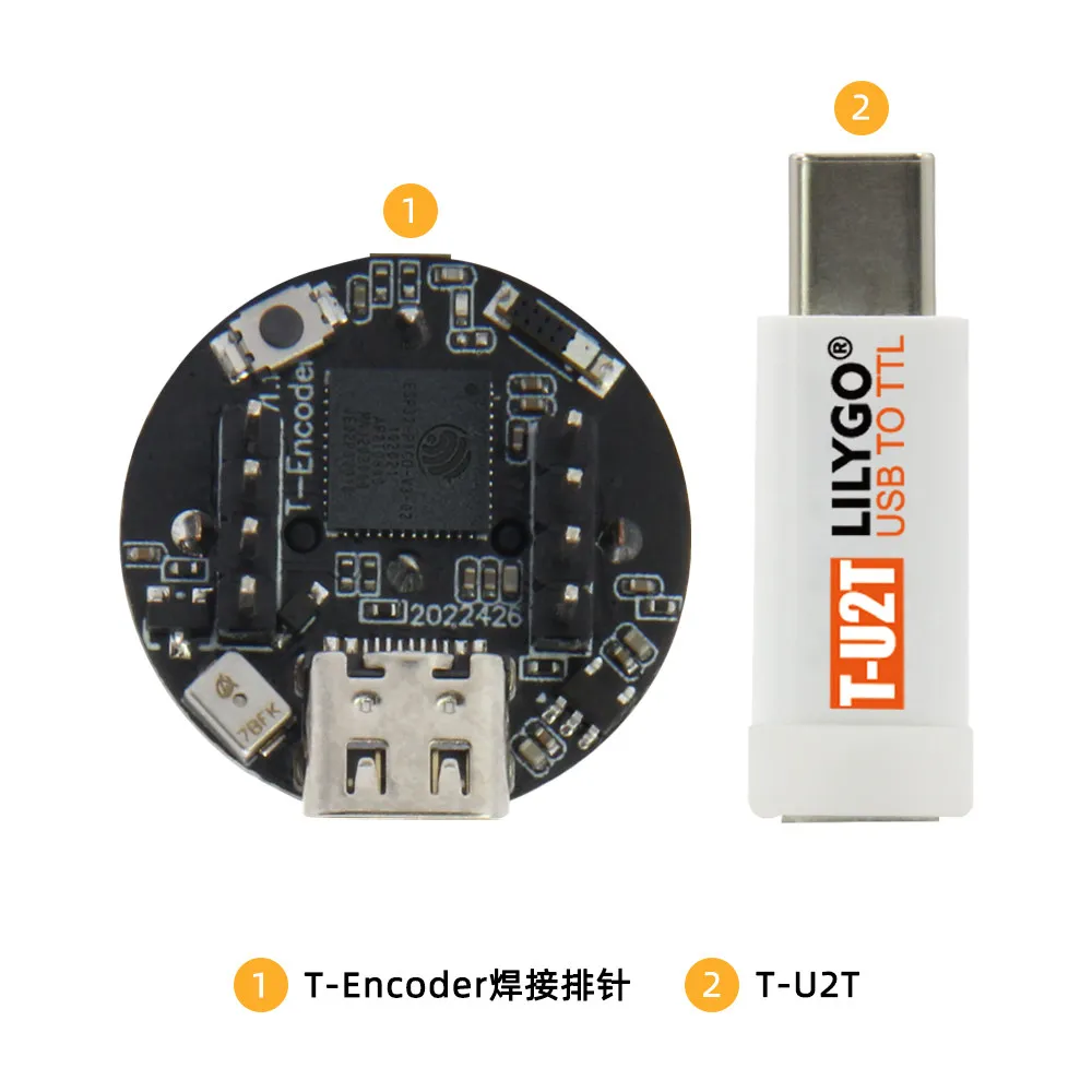 LILYGO TTGO T-ENCODER ESP32 RGB LED Encoder Support T-U2T Downloader