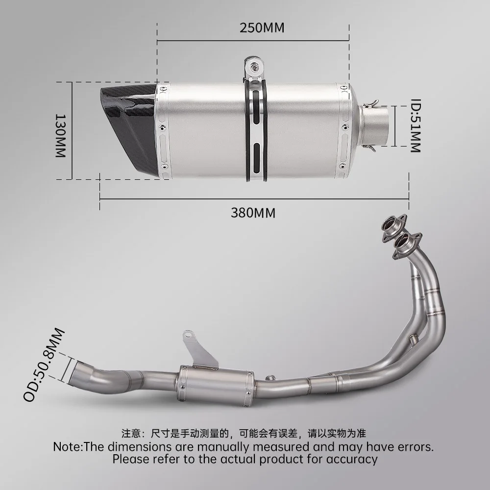 Full Systems Motorcycle Exhaust Escape Modify Front Link Pipe Muffler DB Killer ForR7 YZF R7 2021 - 2025