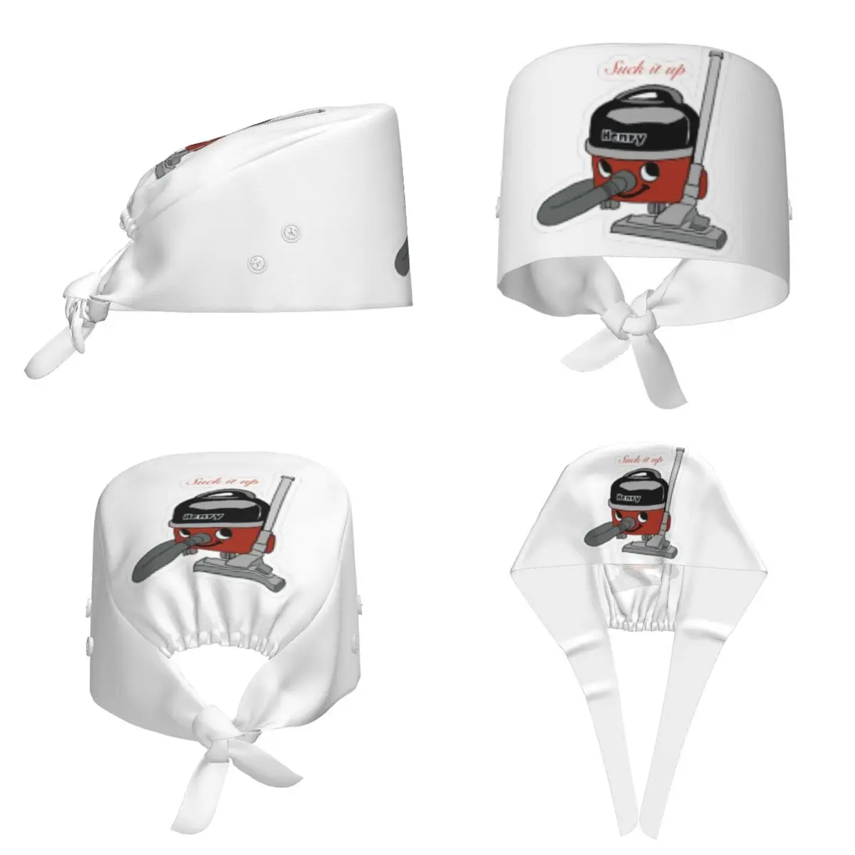 Henry Hoover Suck It Up Sticker Scrub Hat Doctor Working Surgical Cap Unisex Adjustable Nursing Caps for Dentist