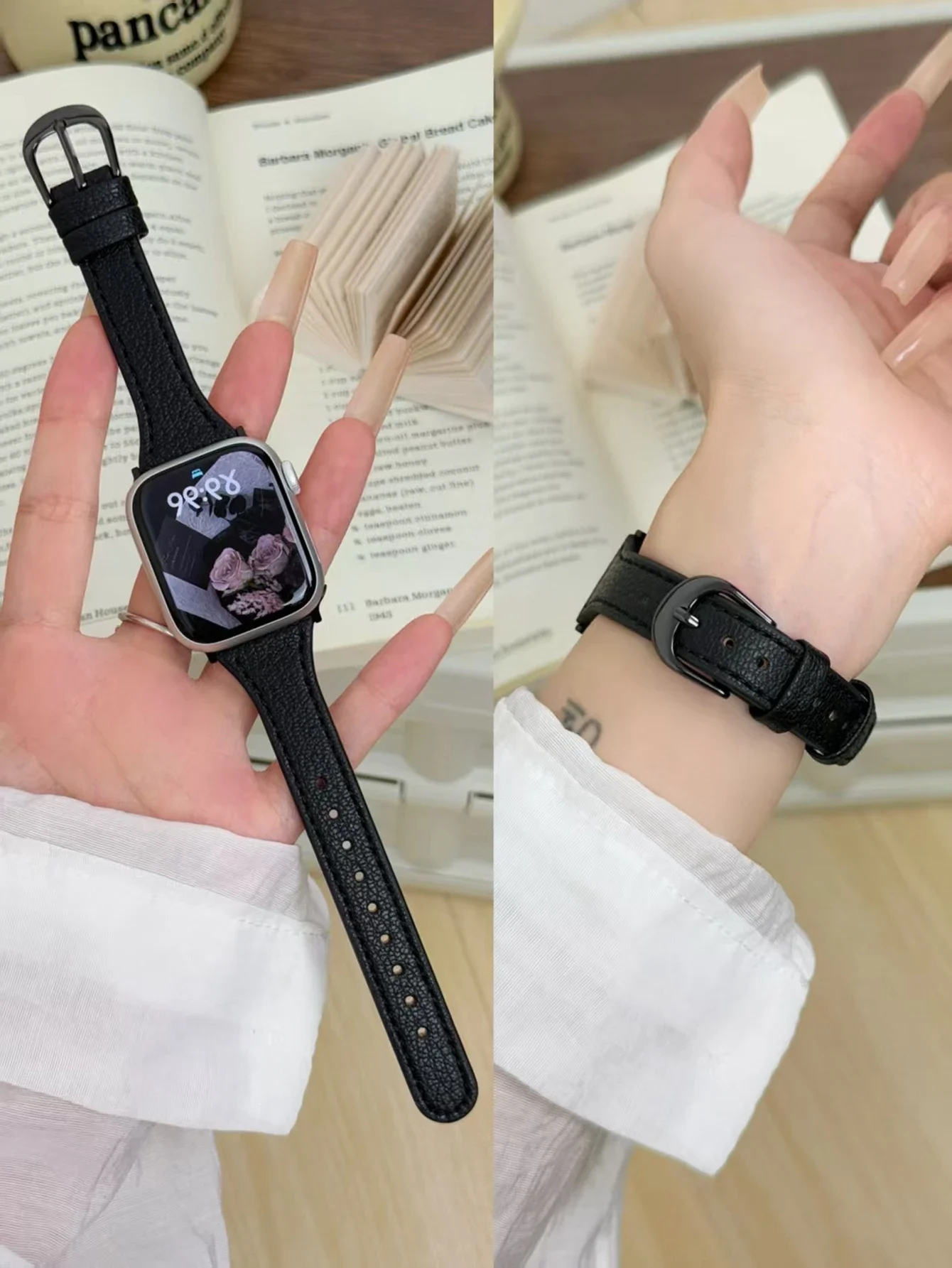 Fashion Leather loop Correa For Apple Watch band Series Ultra 11/10/9/8/7/6/5/ 38mm 40mm 41mm 42mm 44mm 45mm 46mm 49mm Strap