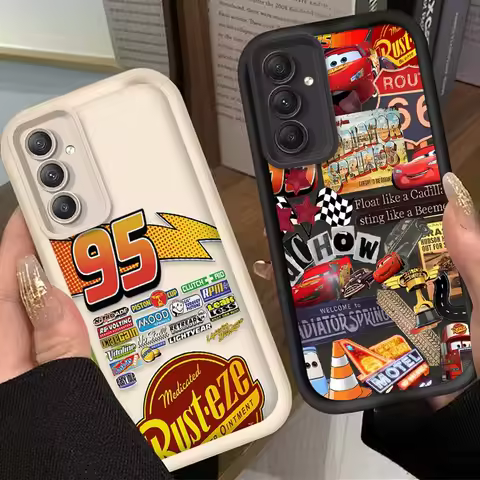 Phone Case For Samsung Galaxy A14 A15 S21 S22 S23 S24 S25 5G FE Plus Ultra A25 A35 A52 A53 A54 A55 Cars L-Lightning M-McQueen 95