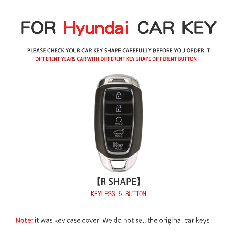 5 Button TPU Car Remote Key Case Cover For Hyundai Palisade 2021 Ix35 Tucson Accent Santa Fe Solaris ELANTRA Azera Smart Key Fob