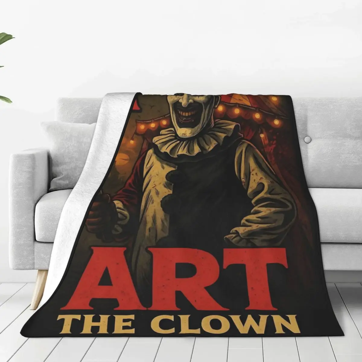 Custom T-Terrifiers Horror Movie Blanket Warm Fleece Soft Flannel Throw Blankets for Bed Sofa Office Spring