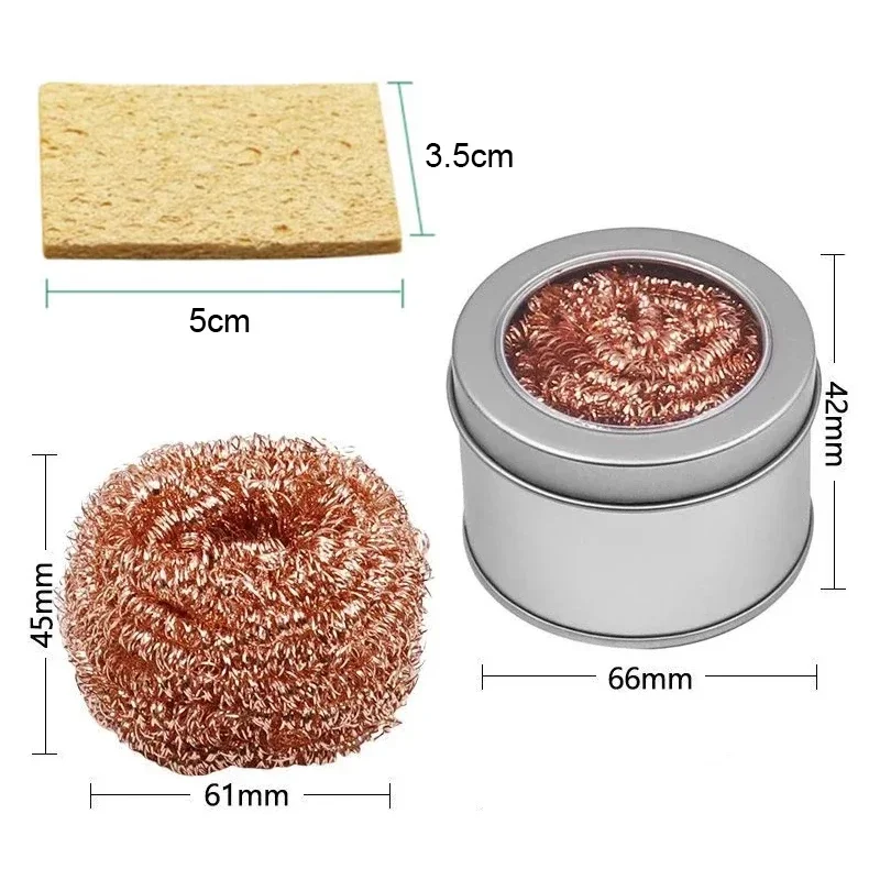 Metal Wire With Stand Set Welding Desoldering Soldering Solder Iron Tip Dross Cleaner Cleaning Steel Ball Mesh Filter Tin Remove view 3