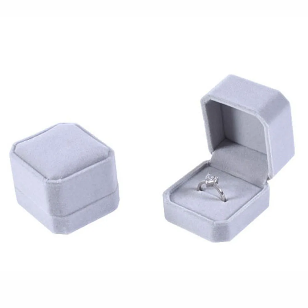 

Высококачественная портативная бархатная квадратная шкатулка для колец и серег, органайзер для хранения ювелирных изделий, демонстрационный футляр для серег