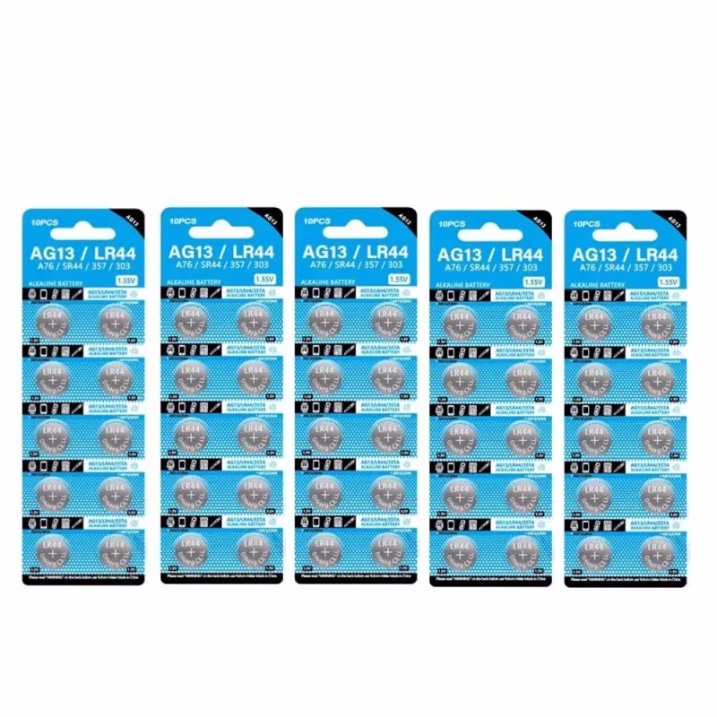 10 unidades AG13 LR44 A76 357 357A LR1154 SR1154 SR44 1,55 V batería alcalina para reloj calculadora llave de coche reloj remoto botón pila de moneda