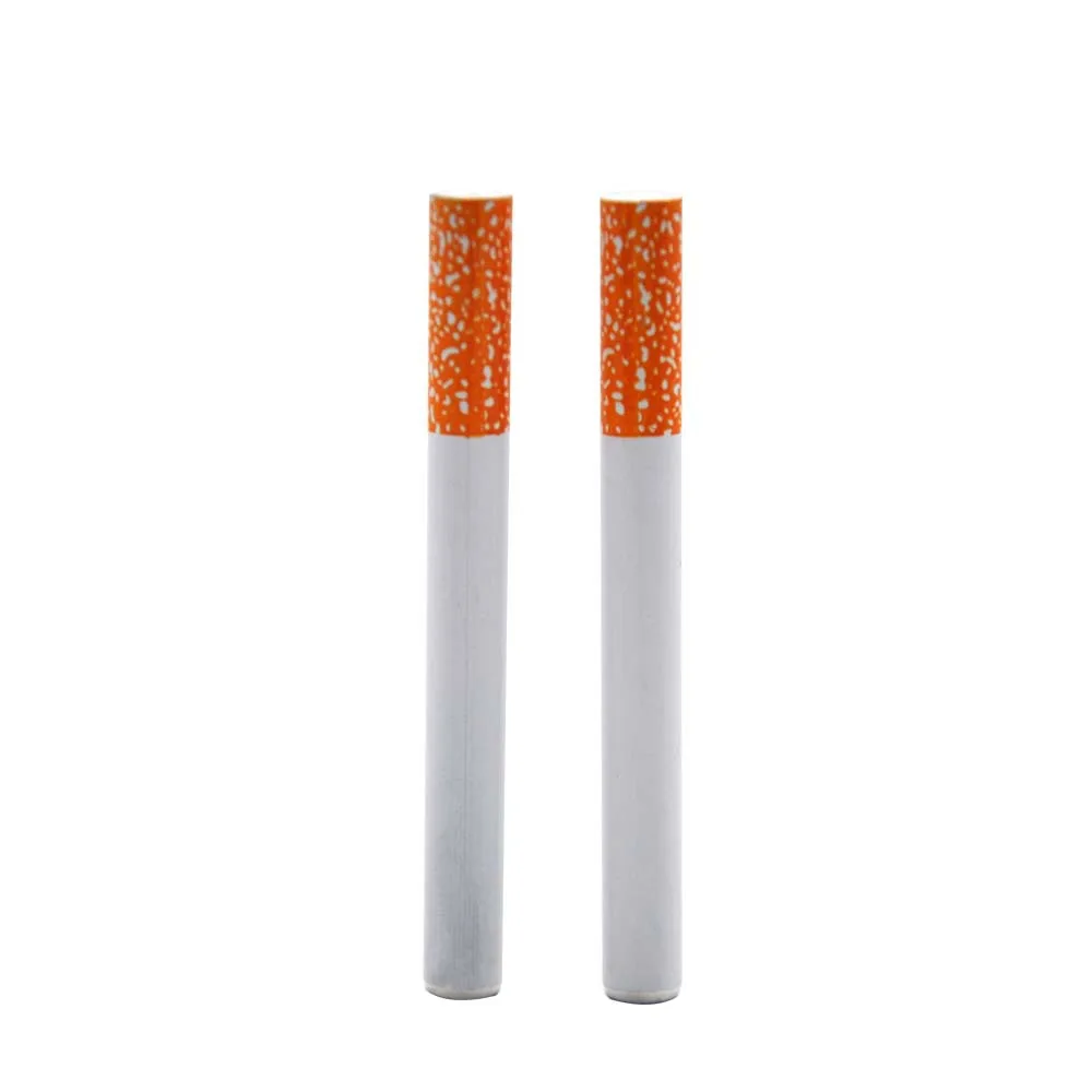 Creative cigarette shaped metal pipe washable portable filtering aluminum pipe Durable Ceramic tobacco Cigarette pipe