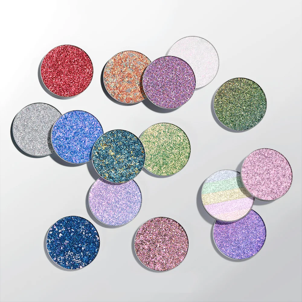 FOCALLURE Portable Chameleon Single Eyeshadow Shimmer Diamond Metal High Pigmented Eye Shadow Powder Palette Makeup Cosmetics