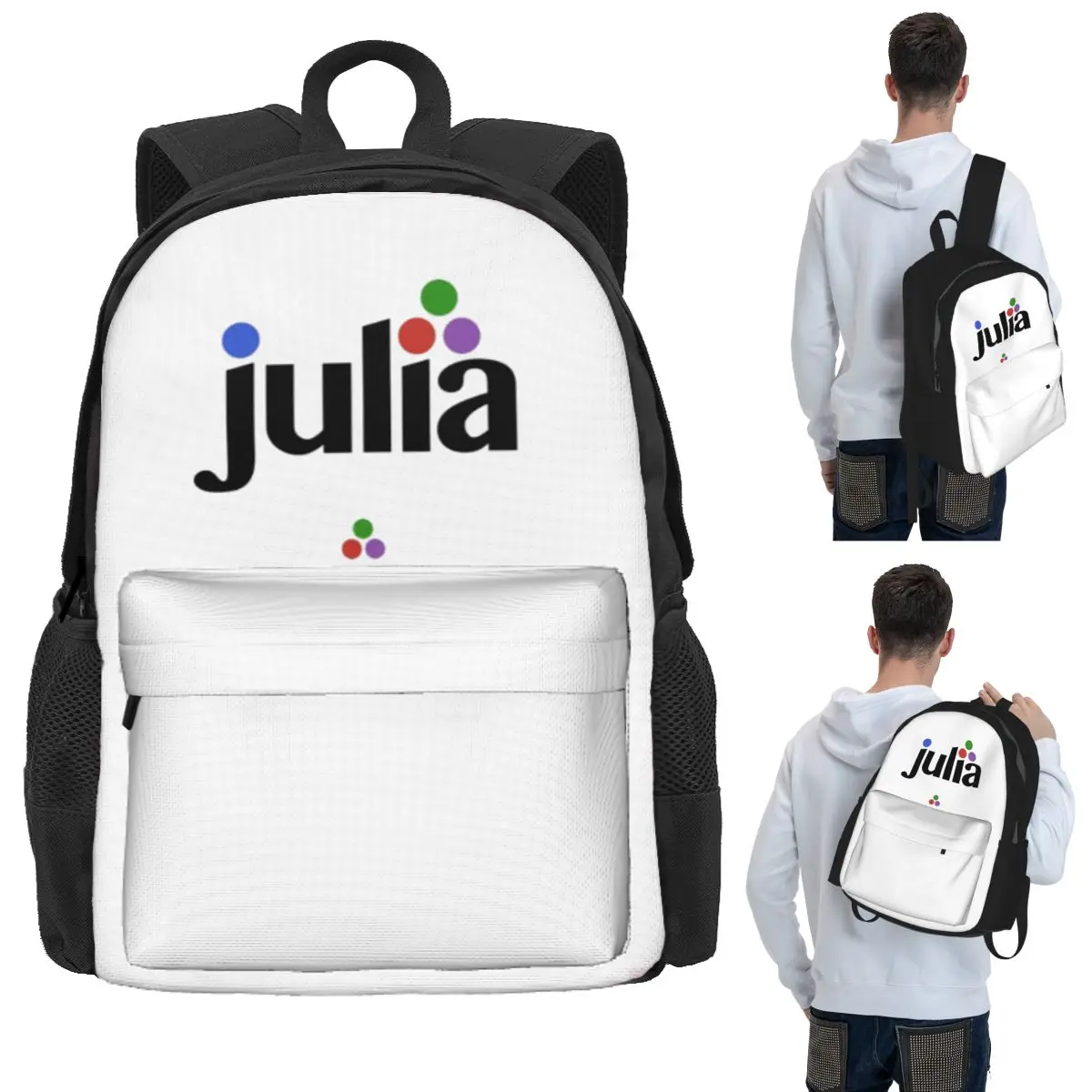 

Julia Hex Logo Student Backpack School Bag Hiking Travel Daypack for Boys Girls Bookbag Shoulder Bags