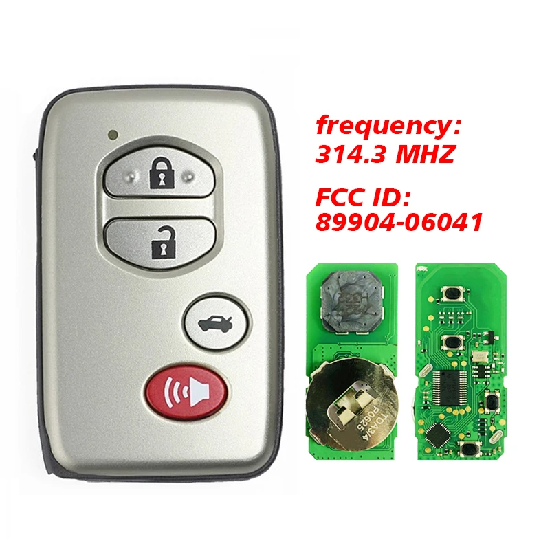 CN007203 Smart Key Fob Remote FCCID: HYQ14AAB For Toyota Camry Avalon 2007-2010 314.3Mhz P/N:89904-06041 89904-06040 89904-33181