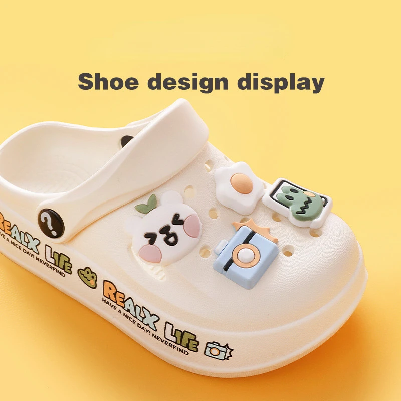 Kids Sandals Boys Girls Summer Cartoon Non Slip Garden Shoes Outdoor Beach Sport Clogs Shoes Children Cave Hole Baby Slippers