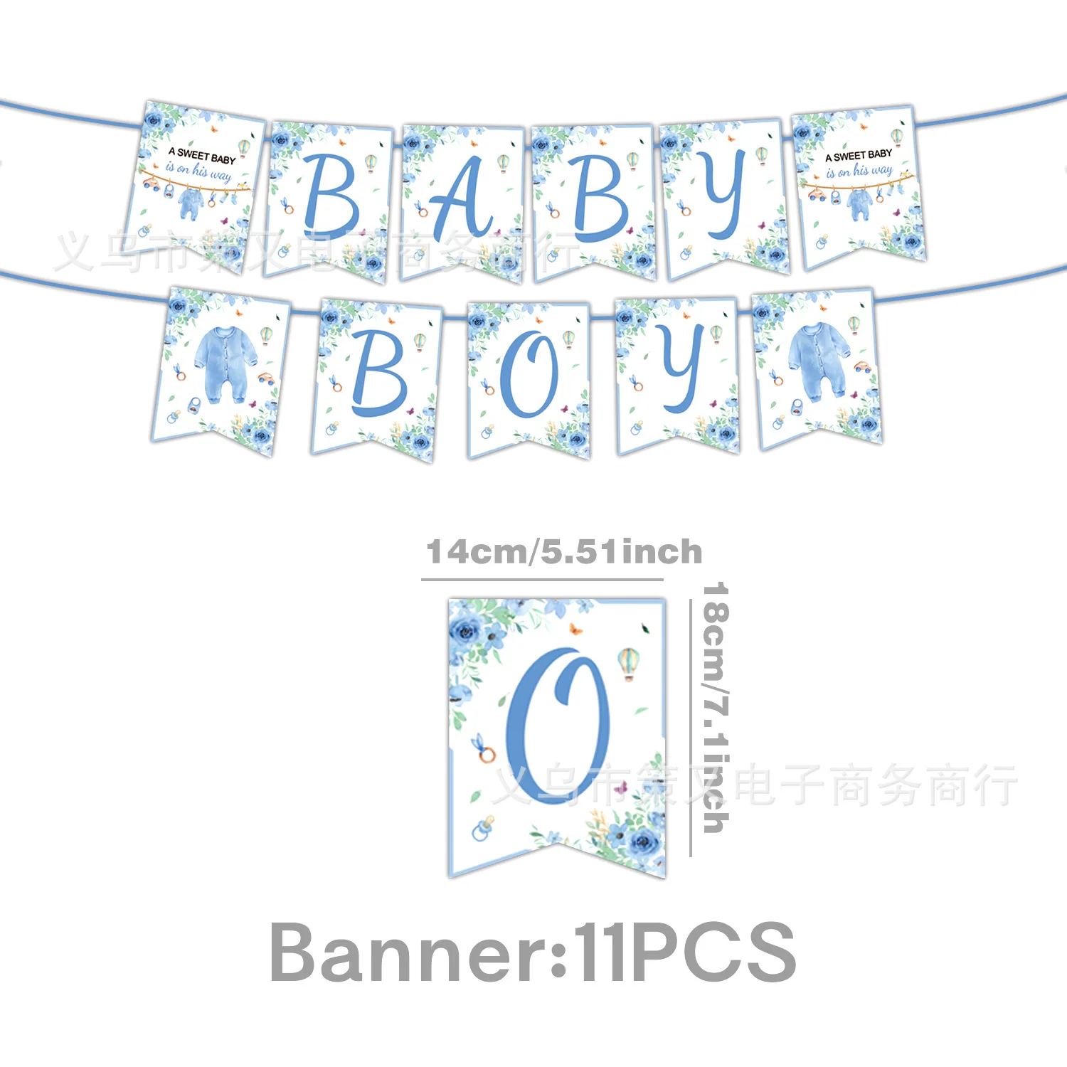 Blaue Babyparty-Luftschlangen zum Aufhängen, Wirbel, Girlanden, Dekorationen, Baby-Jungen-Banner, Baby-Gender-Reveal, Party-Dekorationszubehör – Detail 2