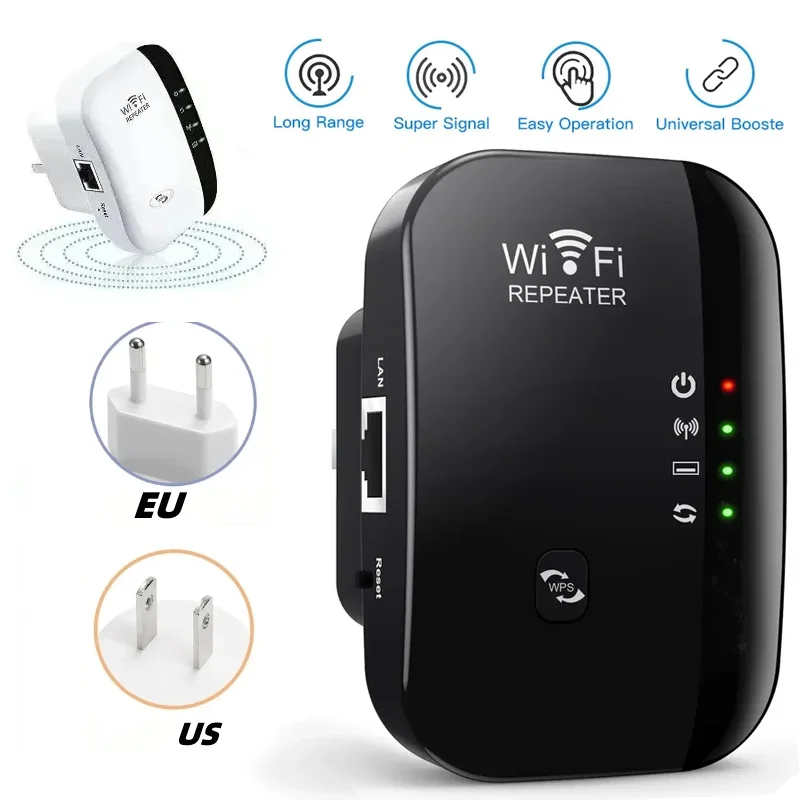 

300Mbps Wireless Wifi Repeater Signal Amplifier Extended Network Enhancer EU US Home 2.4G Router Through The Wall Bedroom Access