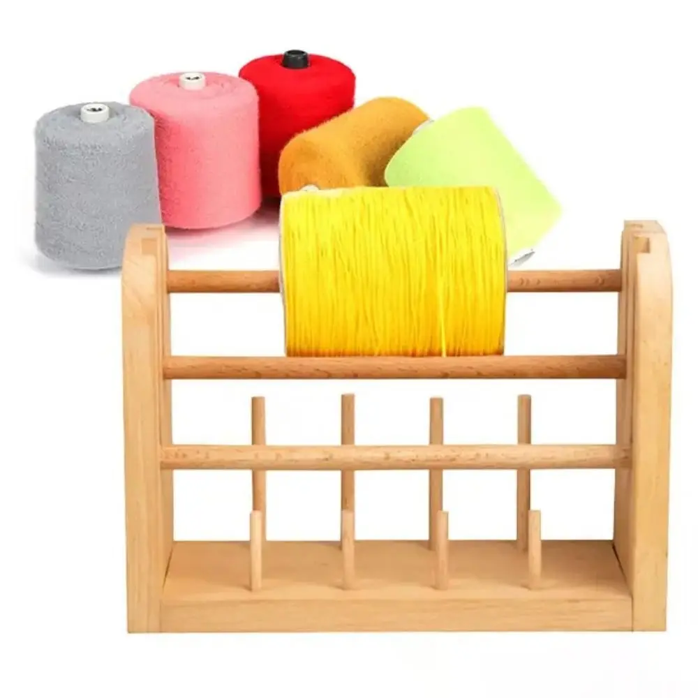 

Wooden Thread Spool Holder Rotating Weaving DIY Yarn Ball Holder Space-saving Multifunctional Sewing Thread Storage Rack Home