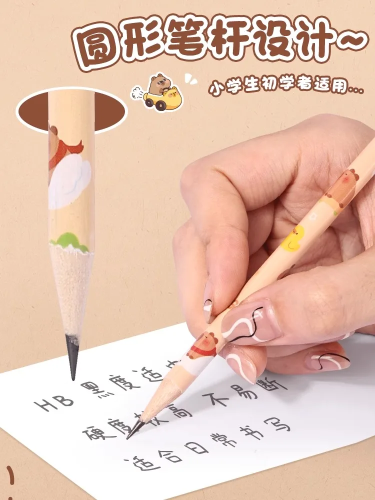 Cute Wooden Pencils Pens With Rubber Kawaii Back To School Gift For Teenage Kids Children Stationery Acsesories Supplies Set