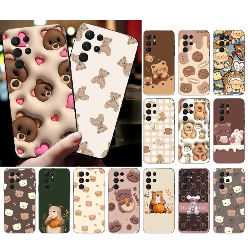 

Cute Cartoon Bear Phone Case For Samsung S25 S24 S23 S22 S21 Ultra S24 S23 S22 S21 Plus S24 S21 S20 FE