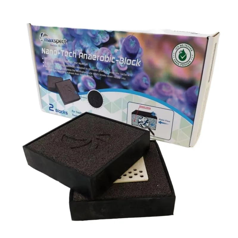 Bloque anaeróbico Nano-Tech para acuario (2 bloques), Reduce los nitratos, promueve la denitrición de bacterias, tratar la filtración del tanque de peces de 1000L