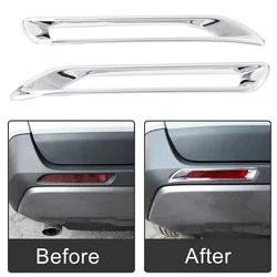 2pcs Carbon Fiber/Chrome Car Rear Tail Fog Light Cover Trims ABS for Toyota RAV4 2019-2024 Auto Exterior Accessories