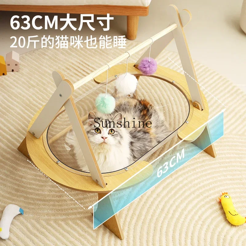 All Seasons Wooden with Cat Toy Ball Pet Nest Bed