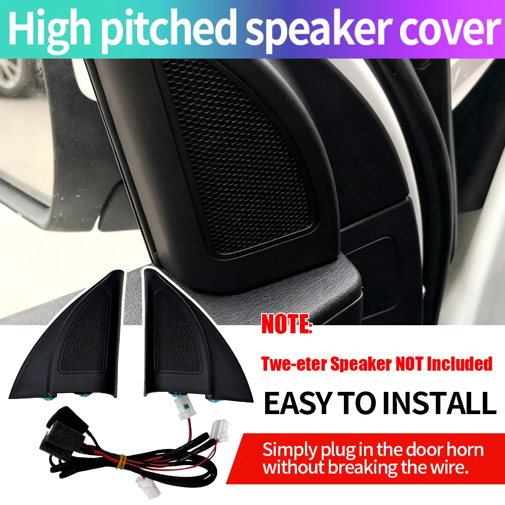 87650-F9020 A Pillar Triangle Tweeter Cover Car Audio Tweeter Speaker Grille for Hyundai Solaris Plug & Play With Wiring Harness
