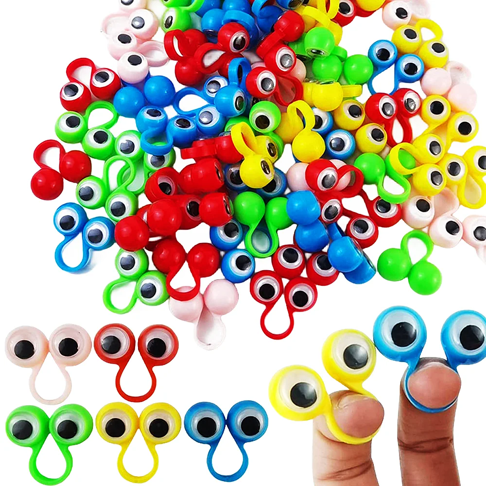 20PCS Novel Finger Activity Demon Eye Ring Toy Children's Magic Performance Props Fingertip Toy Eye Ring Decorative Ornaments