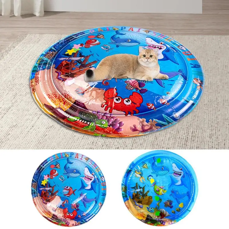 Cat Water Play Mat Sensing Play Mat For Pet Cat Cooling Effect Sensory Water Play Mat For Tile Grass Floor And Any Surfaces